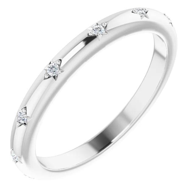 59930 0.30 CT Round Diamond Eternity Band, 14K White Gold - Size 6.5