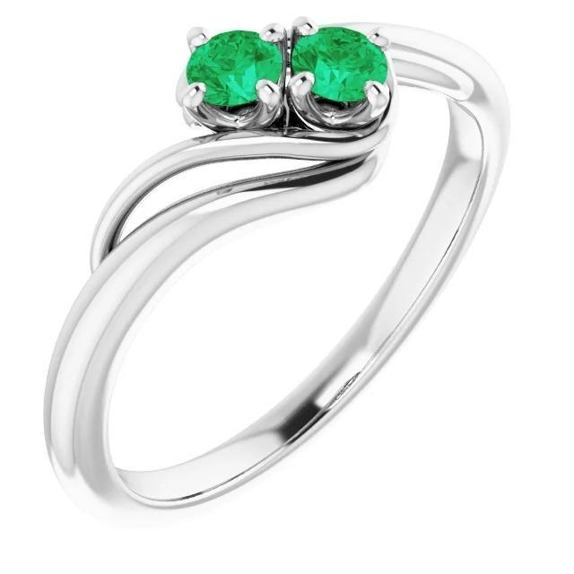 59952 Green Emerald 0.50 CT Twisted Style Womens Ring, Size 6.5 -  Harry Chad Enterprises