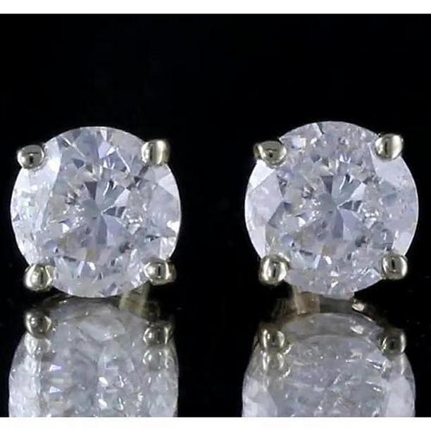 59958 Round Basket Setting 14K White Gold G SI1 Diamond Stud Earring