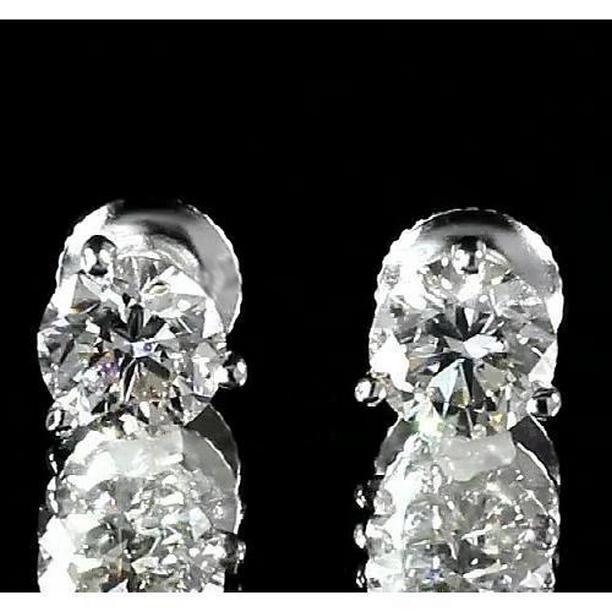59961 1.60 CT Round Martini Setting Diamond Stud Earring, 14K White Gold