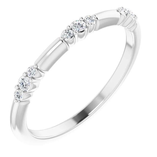 60769 1.05 CT Diamond Round Promise Ring, 14K White Gold - Size 6.5