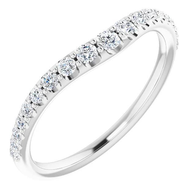 60799 2 CT Diamond Round Engagement Band, 14K White Gold - Size 6.5