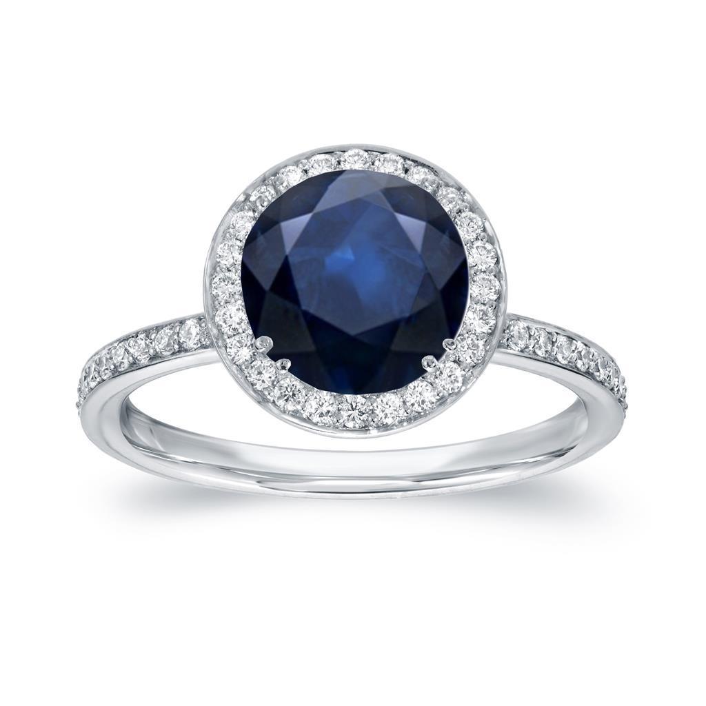 3 CT Big Sri Lanka Sapphire & Diamonds Small Diamonds Wedding Ring, Size 6.5