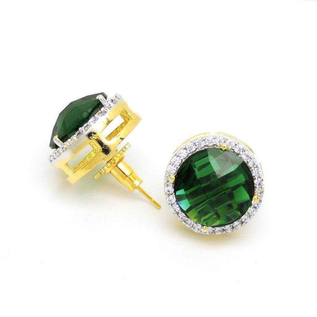 9.56 CT Stud Tourmaline Womens Gold Gemstone Diamond Earrings