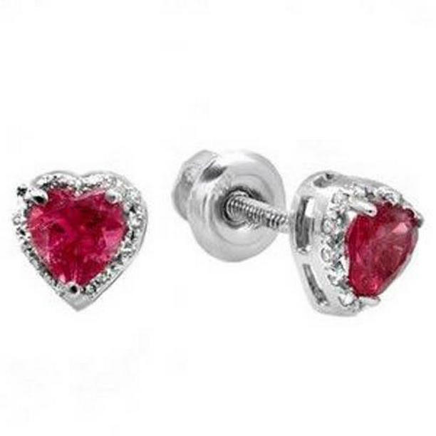16.40 CT Heart Cut Pink Tourmaline with Diamond Stud Earring