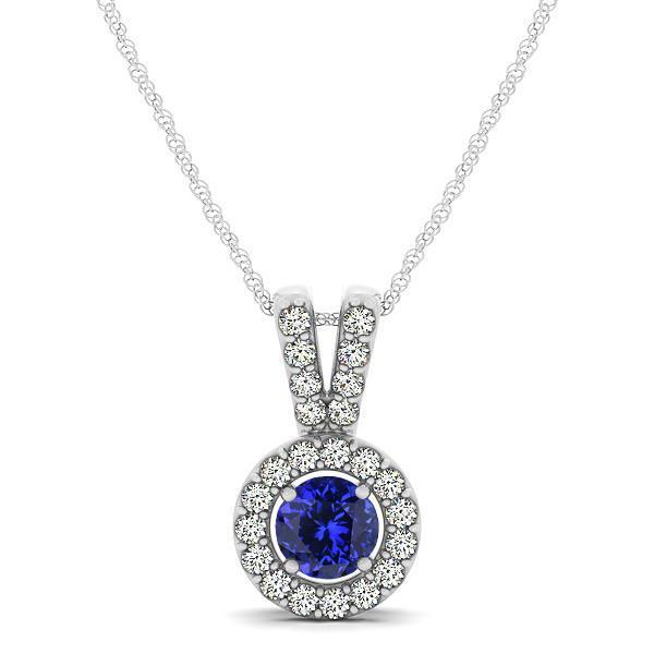 62143 14K White Gold 2.50 CT Tanzanite with Diamonds Pendant Necklace -  Harry Chad Enterprises