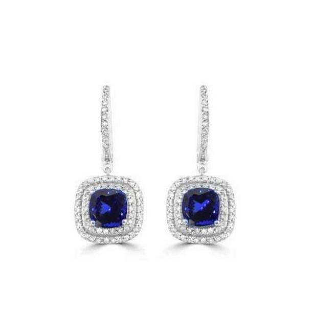 Lady 4 CT Tanzanite with Diamonds Dangle Earrings