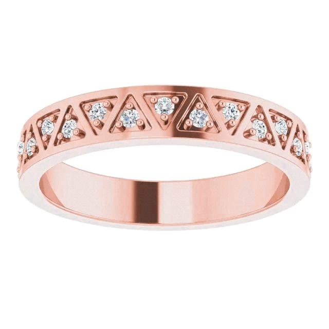 62814 0.50 CT Diamond Anniversary Band, 14K Rose Gold - Size 6.5