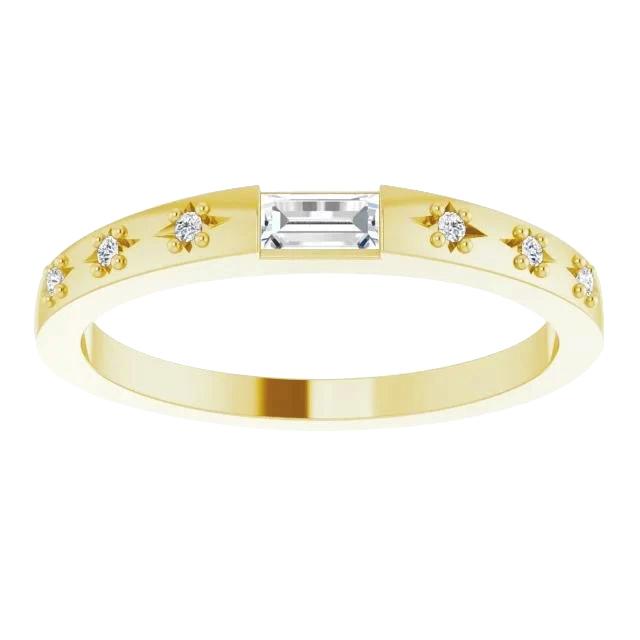 0.70 CT Diamond Wedding Band, 14K Yellow Gold - Size 6.5