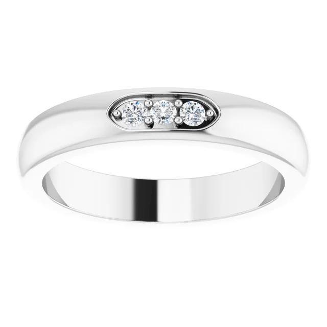 Picture of Harry Chad Enterprises 62831 0.50 CT Three-Stone Diamond Mens Ring&#44; White Gold - Size 8