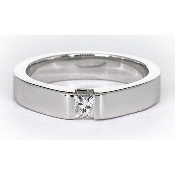 Picture of Harry Chad Enterprises 62839 0.75 CT Tension Princess Diamond 14K White Gold Anniversary Ring&#44; Size 8