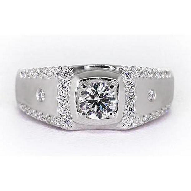 Picture of Harry Chad Enterprises 62843 2.50 CT Round Diamond 4 Prong Set Anniversary Ring&#44; 14K White Gold - Size 8