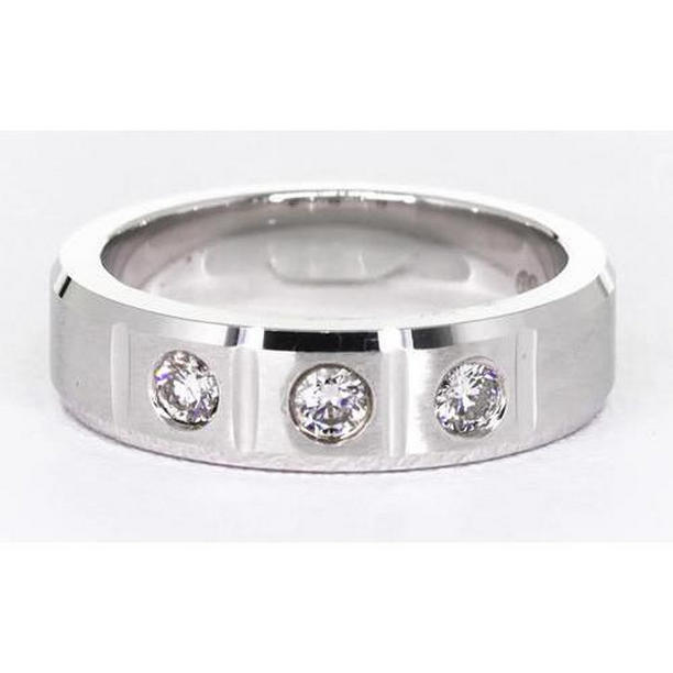 Picture of Harry Chad Enterprises 62848 0.75 CT 3 Round Diamonds Anniversary Band&#44; 14K White Gold - Size 8
