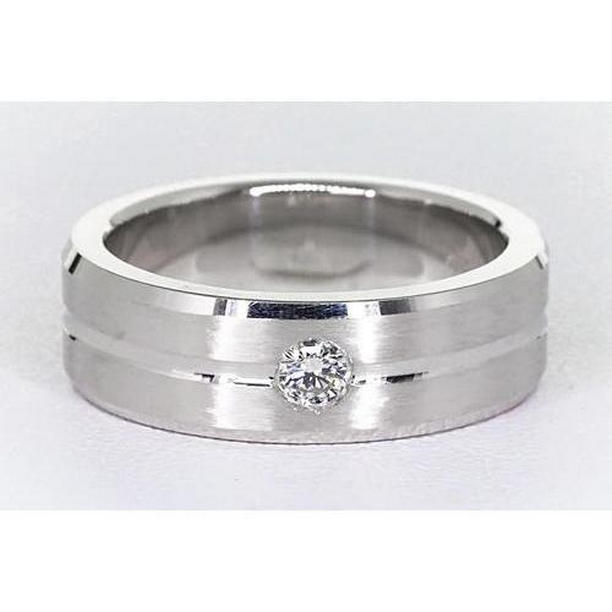62858 0.25 CT Brushed Finish Round Diamond Anniversary Band, Size 6.5
