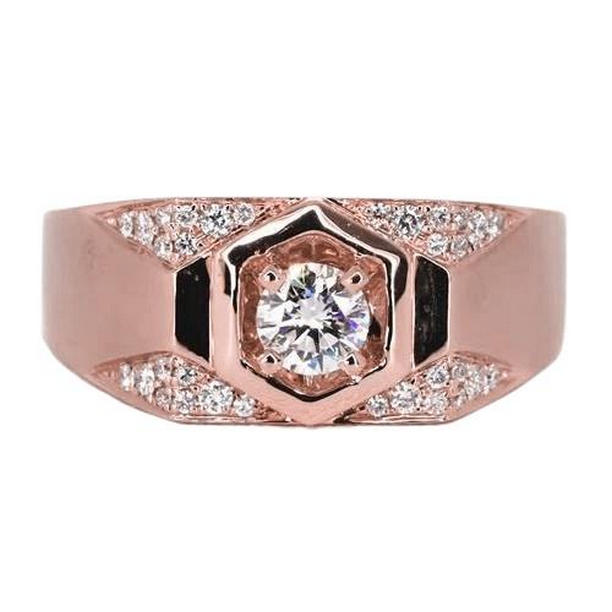 Picture of Harry Chad Enterprises 62870 14K Rose Gold Round Diamond 1.75 CT Mens Band&#44; Size 8