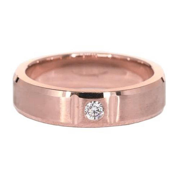 Picture of Harry Chad Enterprises 62875 0.25 CT Satin Finish Mens Ring&#44; 14K Rose Gold - Size 8