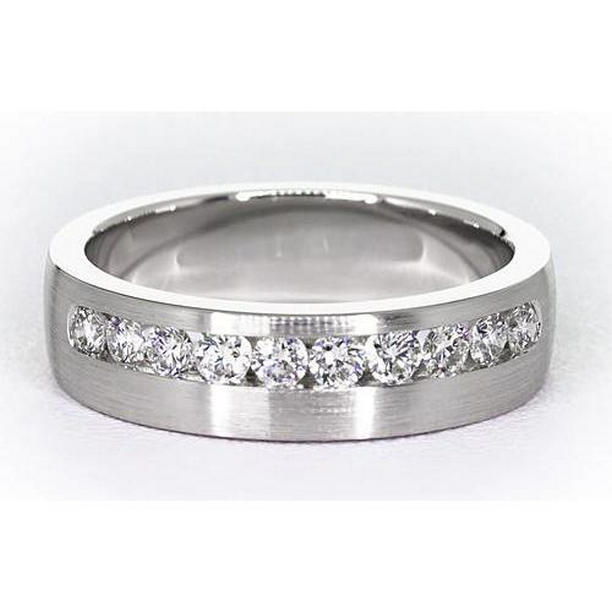 62876 1.50 CT Round Diamond 14K White Gold Anniversary Band, Size 6.5