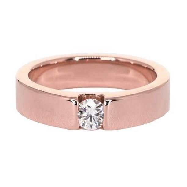 Picture of Harry Chad Enterprises 62878 0.75 CT 14K Rose Gold Tension Set Round Mens Ring&#44; Size 8