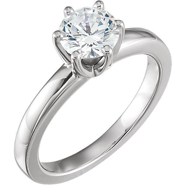 63638 1.50 CT Solitaire Six Prong Set Diamond Wedding Ring, White Gold - Size 6.5