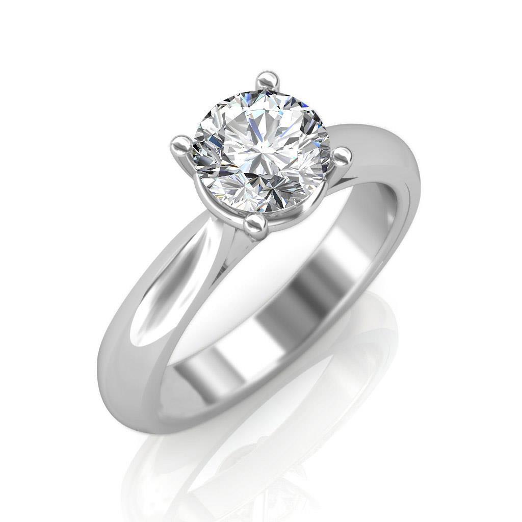 Picture of Harry Chad Enterprises 63700 Sparkling Brilliant Cut 1.51 CT Diamond Engagement Solitaire Ring, Size 6.5