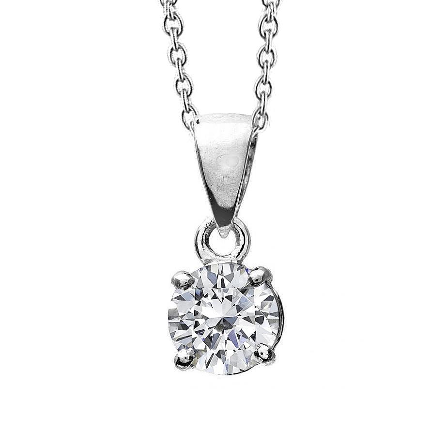 64310 Diamond 1.25 CT 14K White Gold Round Cut Necklace Pendant