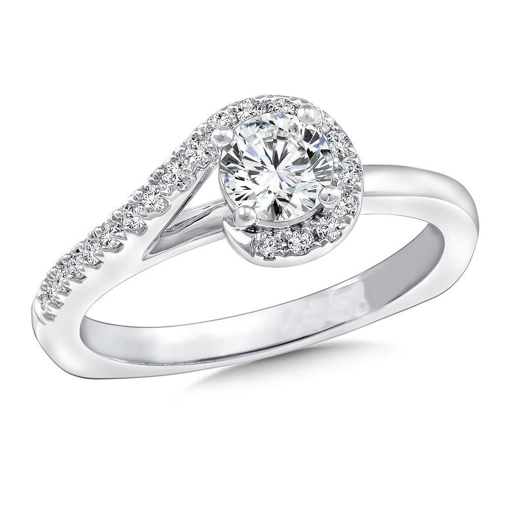 64320 2 CT Diamond Engagement Ring, 14K White Gold - Size 6.5