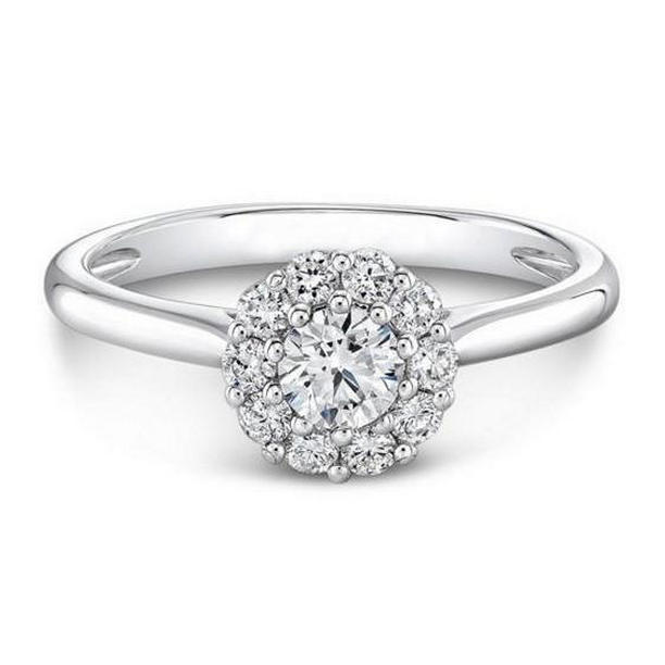 Picture of Harry Chad Enterprises 64326 2.50 CT Diamond Halo Engagement Ring, 14K White Gold - Size 6.5