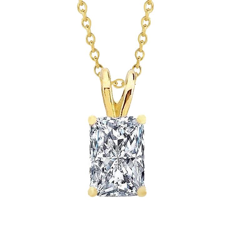Picture of Harry Chad Enterprises 64333 1.5 CT Radiant Cut Diamond Necklace Pendant&#44; 14K Yellow Gold