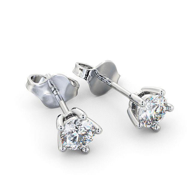 64943 Prong Set 2.00 CT Round Cut Diamonds Stud Earrings, 14K Gold