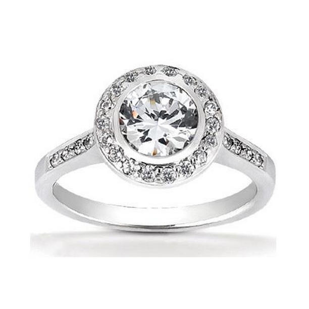 64987 2.50 CT Halo Diamond Wedding Ring, White Gold - Size 6.5