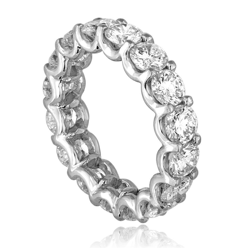 4.80 CT Ladies Round Diamond Eternity Wedding Band, White Gold - Size 6