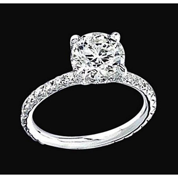 65007 1.51 CT Solitaire with Accents Diamond Ring, White Gold - Size 6.5