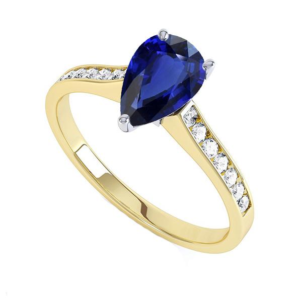 66827 4 CT Gemstone Ceylon Channel Set Diamonds Sapphire Ring, Size 6.5