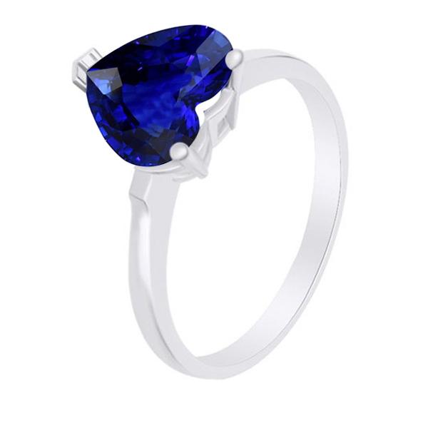 67250 Gold Solitaire Blue Prong Set 2 CT Ladies Sapphire Ring, Size 6.5