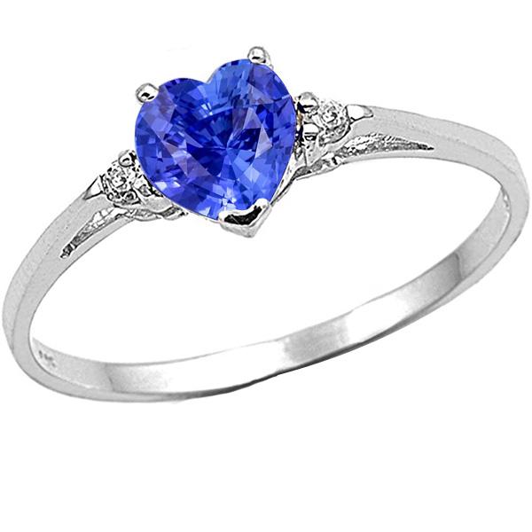 67284 1.75 CT Diamond Three Stone Sri Lankan Sapphire Ring, Size 6.5