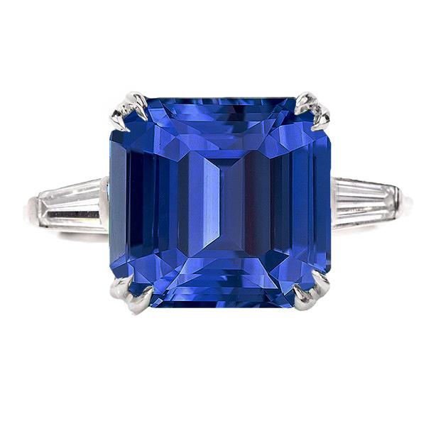 67305 4.50 CT Womens 3 Stone Emerald Natural Sapphire Ring & Diamonds, Size 6.5