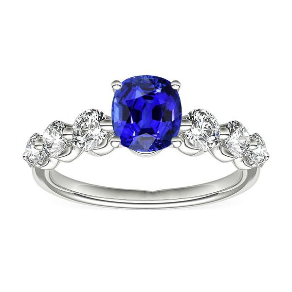 68201 2.50 CT Womens Round Diamond & Sapphire Gemstone Anniversary Ring, Size 6.5