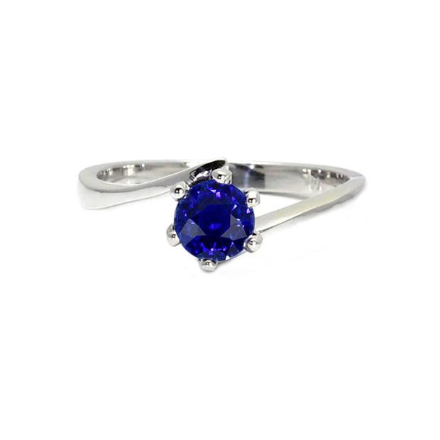 68227 Gemstone Ceylon Blue Sapphire 1 CT Tension Style Solitaire Ring, Size 6.5