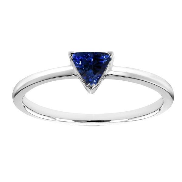 68660 Solitaire Trillion Deep Blue 1 CT Womens Sapphire Ring, Size 6.5
