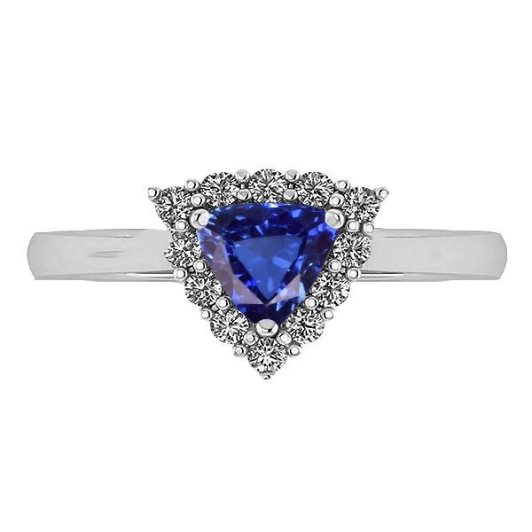 68678 Halo Trillion Blue 2.50 CT Round Diamond Sapphire Ring, Size 6.5
