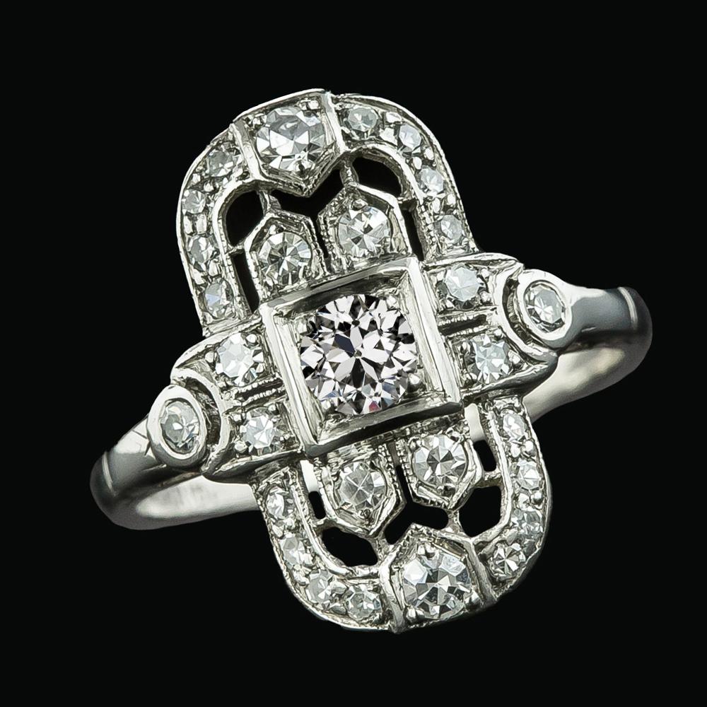 3 CT Antique Style Old Cut Round Diamonds Engagement Ring, Size 6.5