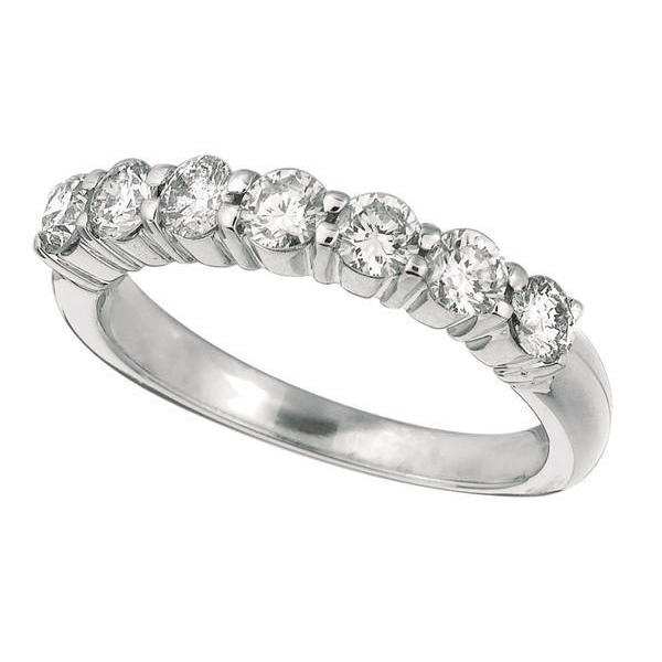 8130 Sparkling 1.05 CT Round Diamond Half Eternity Band, 14K Solid Gold - Size 6.5