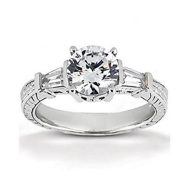 13211 2.01 CT White Gold Diamond Anniversary Three Stone Ring, Size 6.5