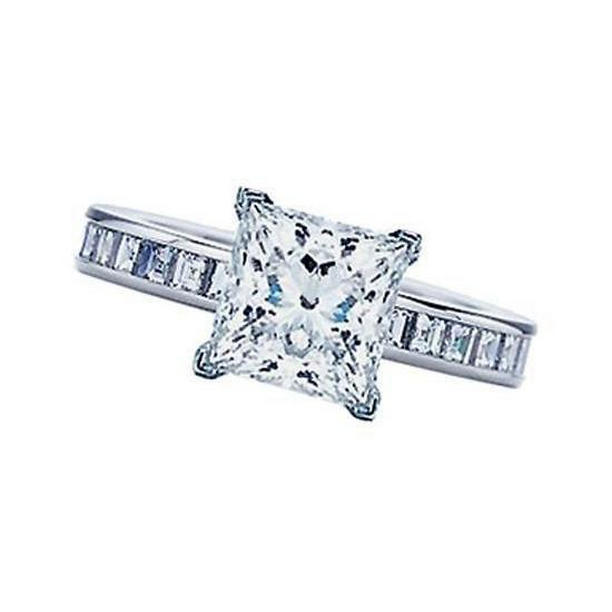 Picture of Harry Chad Enterprises 13241 2.51 CT Princess Diamond Solitaire with Accents Engagement Ring&#44; Size 6.5