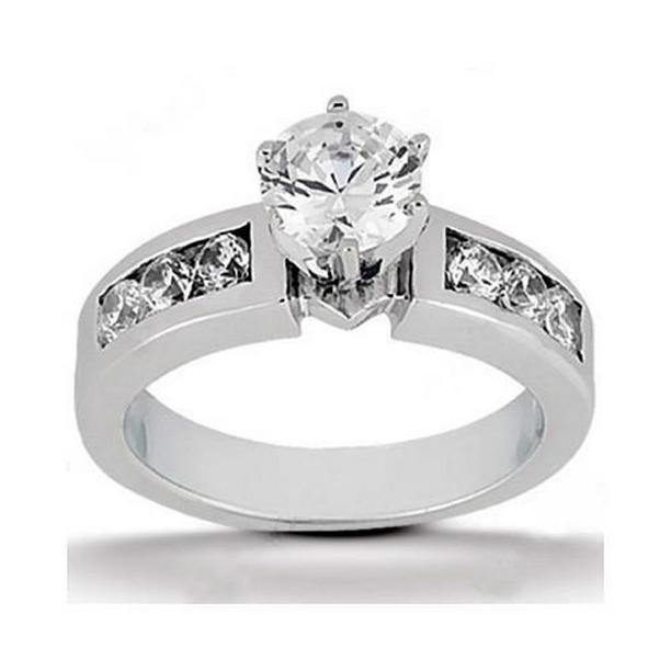 Picture of Harry Chad Enterprises 13270 1.70 CT Round Diamond Engagement Ring, 14K White Gold - Size 6.5