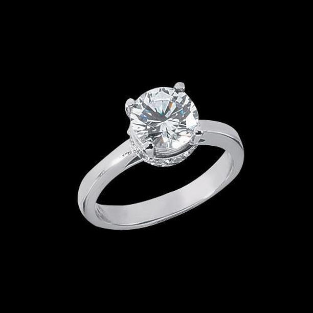 Picture of Harry Chad Enterprises 1342 2.41 CT Round Diamond Solitaire with Accents Engagement Ring&#44; Size 6.5