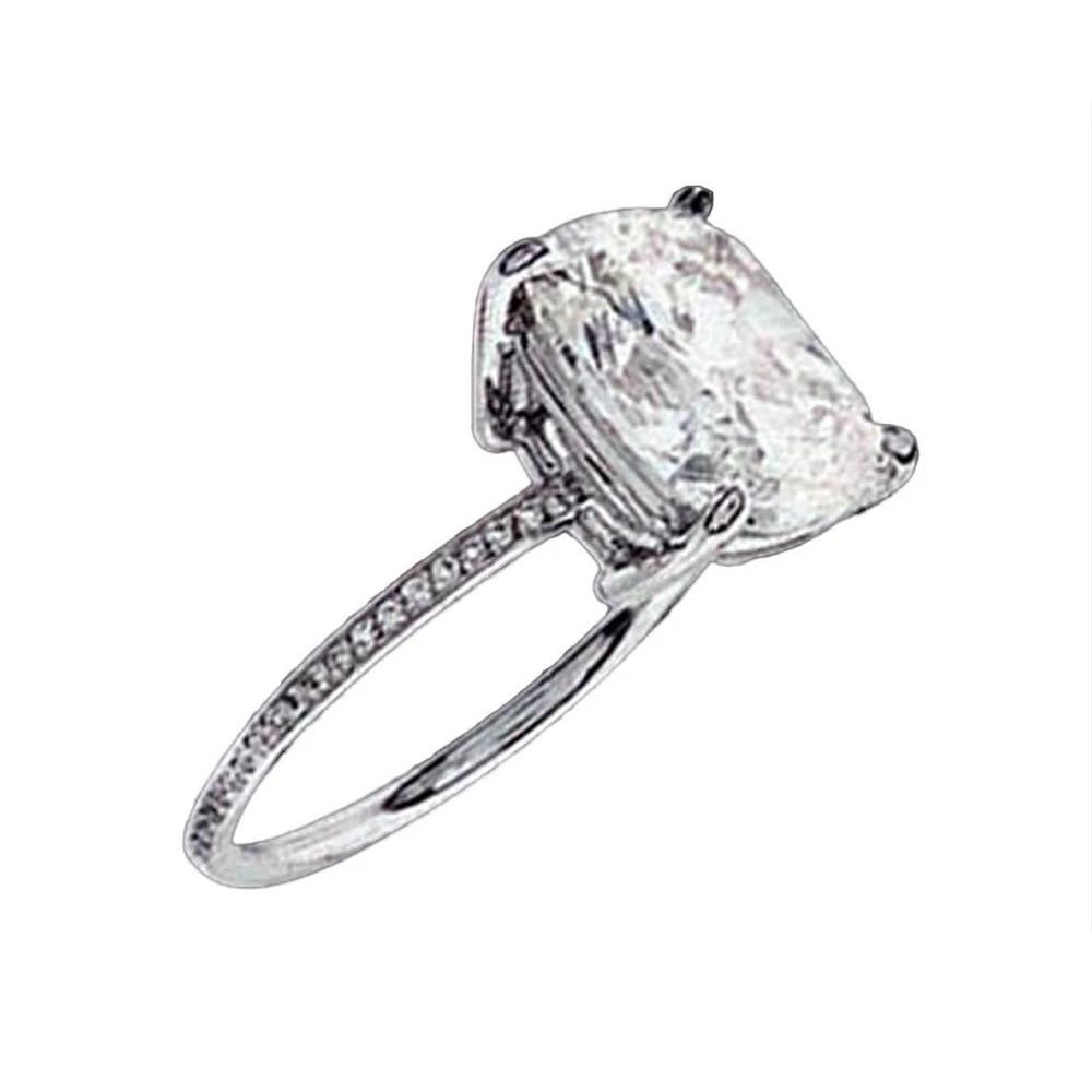 Picture of Harry Chad Enterprises 13686 2.51 CT Sparkling Cushion Solitaire with Accents Diamond Ring&#44; Size 6.5