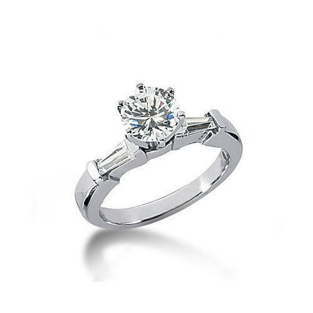 13715 2 CT Diamonds 3 Stone Engagement Ring, White Gold - Size 6.5