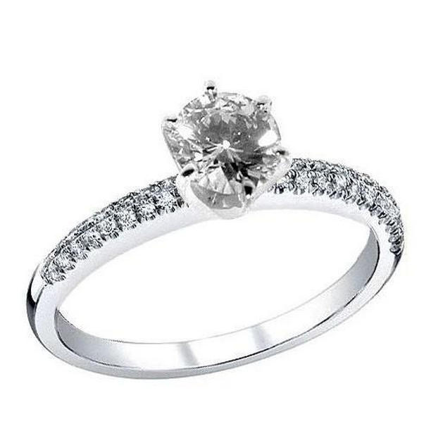 Picture of Harry Chad Enterprises 13739 1.80 CT Round Cut Diamond Royal Engagement Ring with Accents&#44; Size 6.5