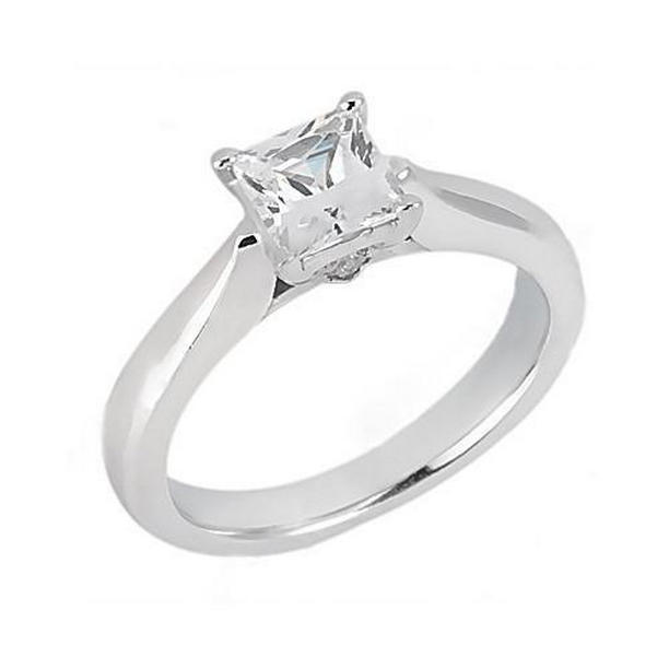 Picture of Harry Chad Enterprises 13930 1.25 CT Diamond Princess Cut Solitaire Ring&#44; 18K White Gold - Size 6.5